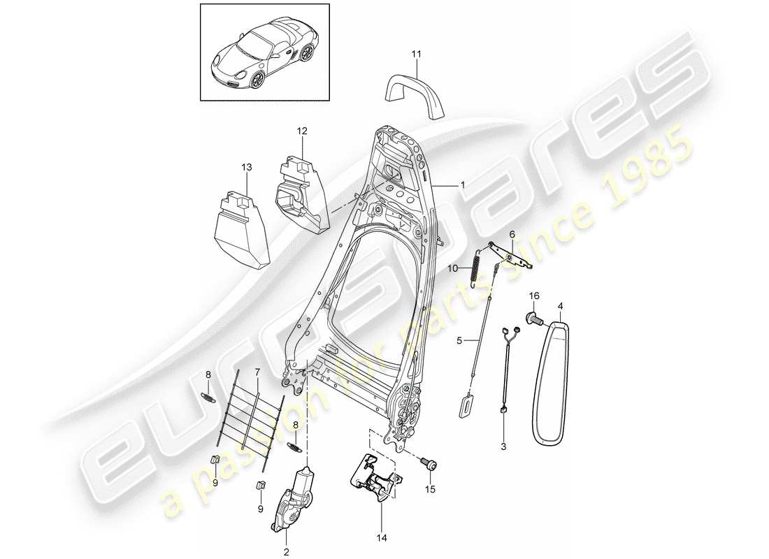 a part diagram from the porsche boxster parts catalogue