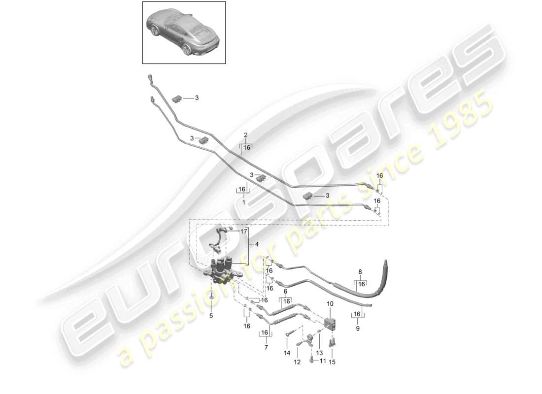 VIEW PARTS DIAGRAMS FROM THE PORSCHE 991 PARTS CATALOGUE a part diagram from the porsche 991 parts catalogue