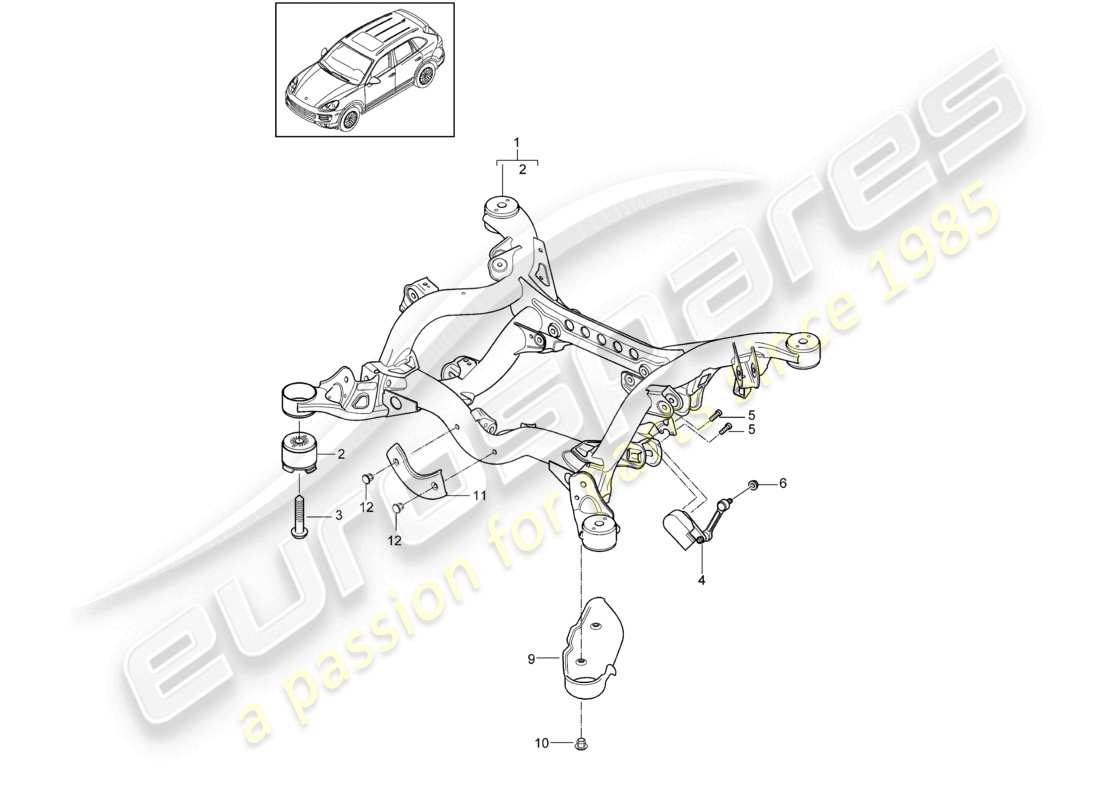 VIEW PARTS DIAGRAMS FROM THE PORSCHE CAYENNE PARTS CATALOGUE a part diagram from the porsche cayenne parts catalogue