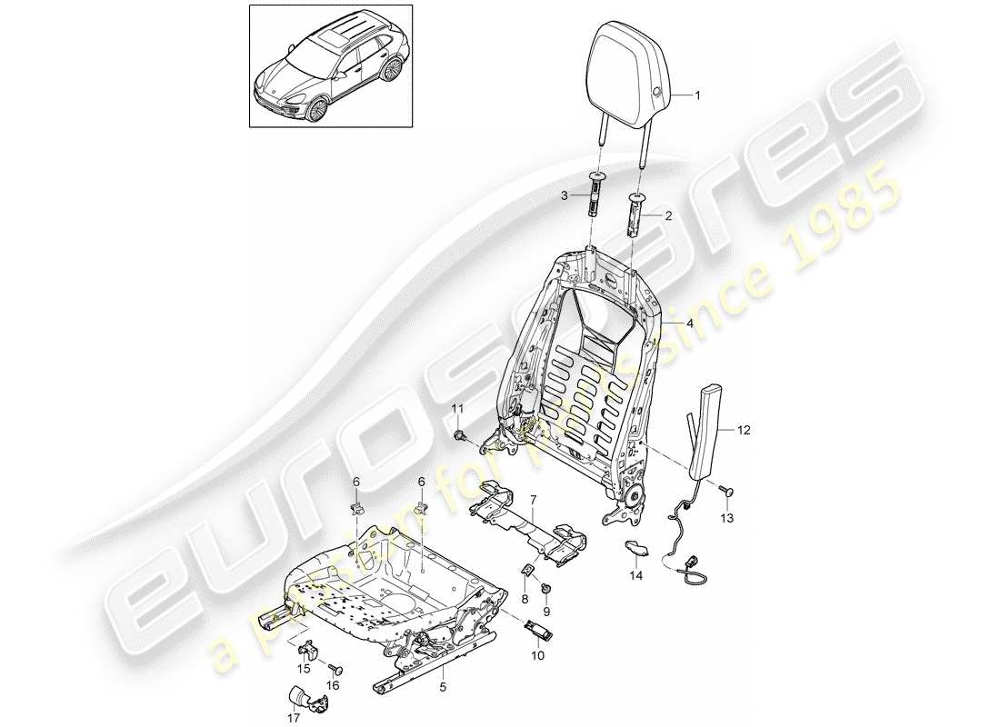 VIEW PARTS DIAGRAMS FROM THE PORSCHE CAYENNE PARTS CATALOGUE a part diagram from the porsche cayenne parts catalogue