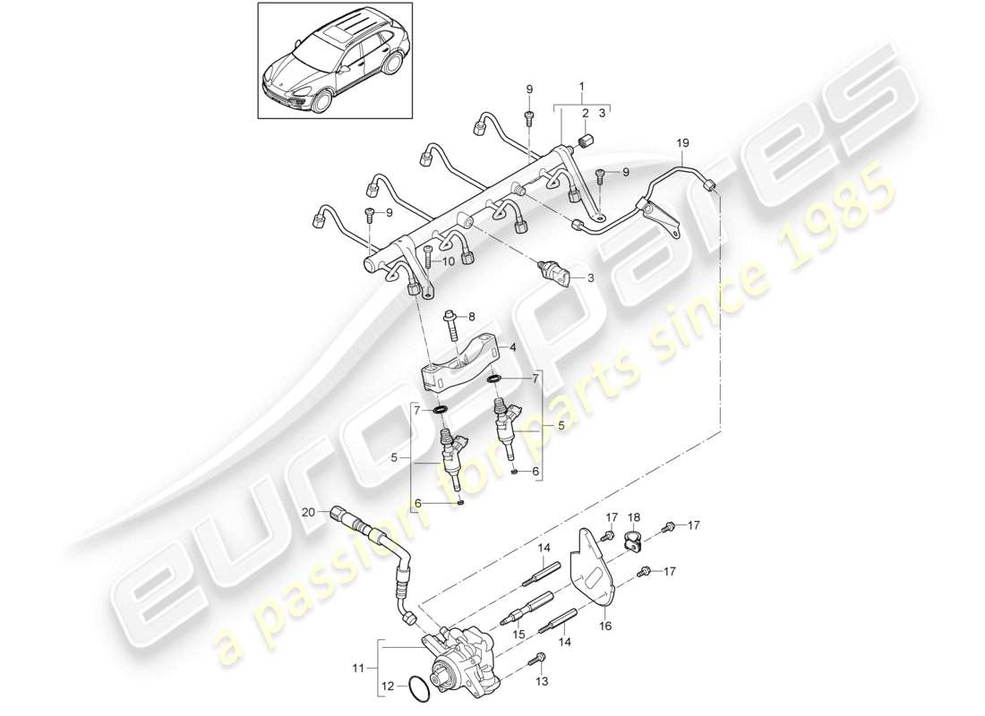 VIEW PARTS DIAGRAMS FROM THE PORSCHE CAYENNE PARTS CATALOGUE a part diagram from the porsche cayenne parts catalogue
