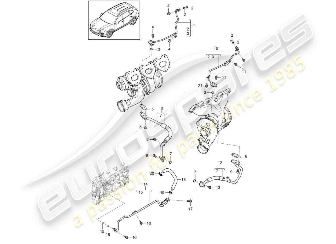 a part diagram from the porsche 2015 (cayenne e2 92a) parts catalogue