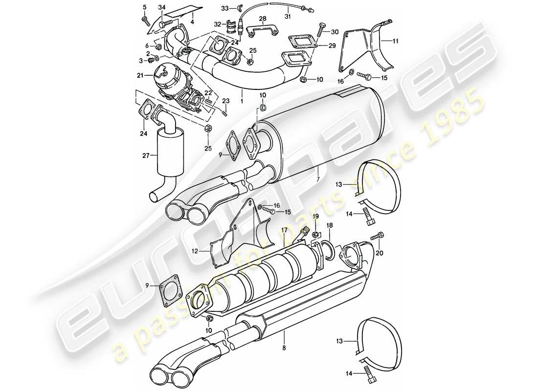 a part diagram from the porsche 1989 (911) parts catalogue