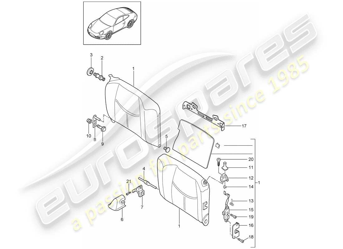 a part diagram from the porsche 2011 (997-2) parts catalogue