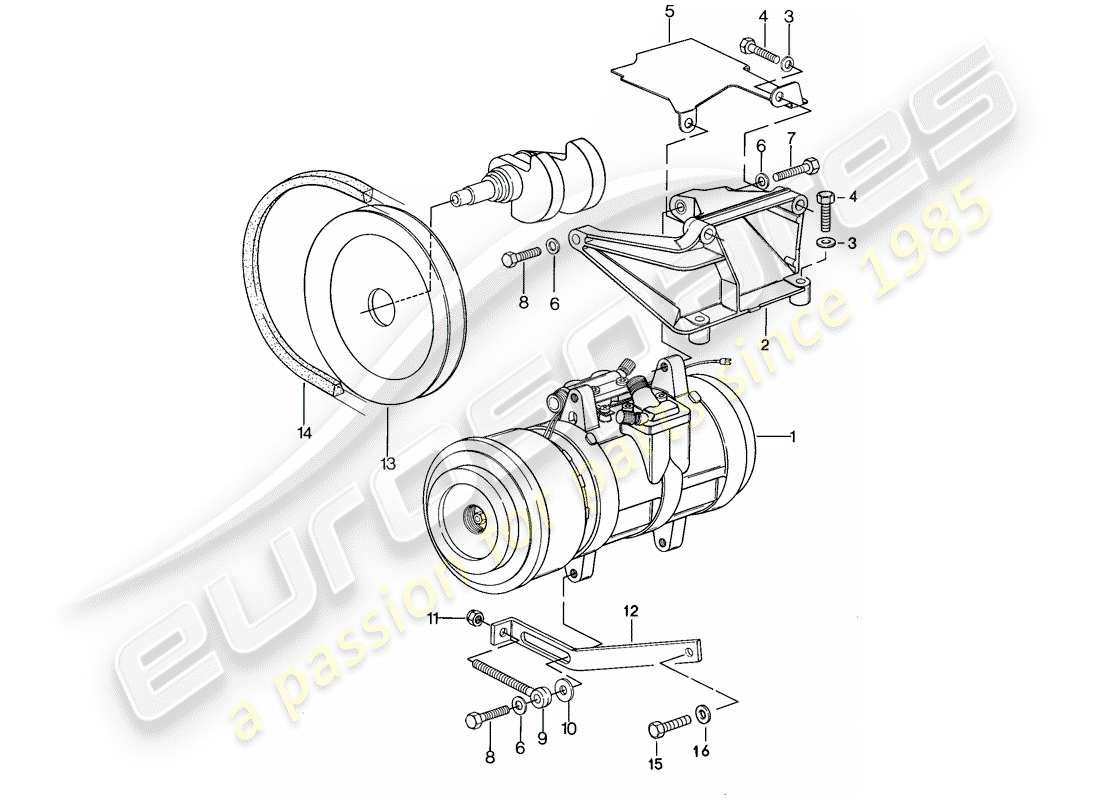 a part diagram from the porsche 1986 (928) parts catalogue