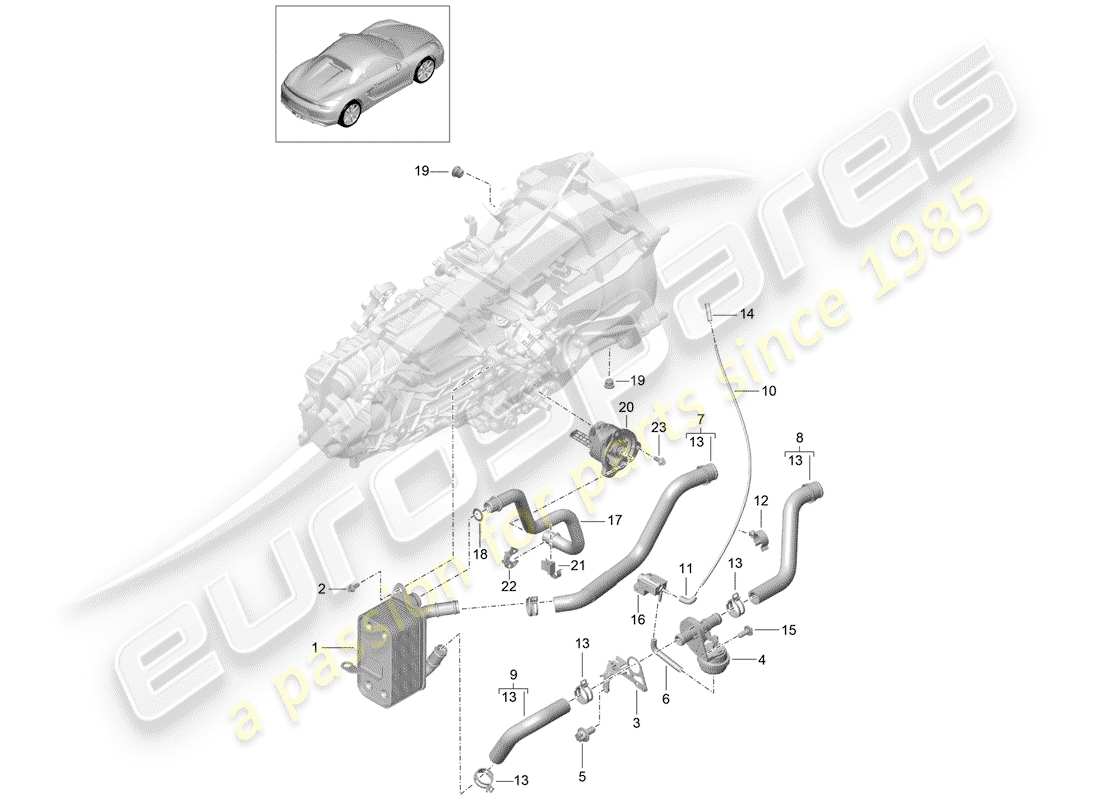 VIEW PARTS DIAGRAMS FROM THE PORSCHE BOXSTER PARTS CATALOGUE a part diagram from the porsche boxster parts catalogue