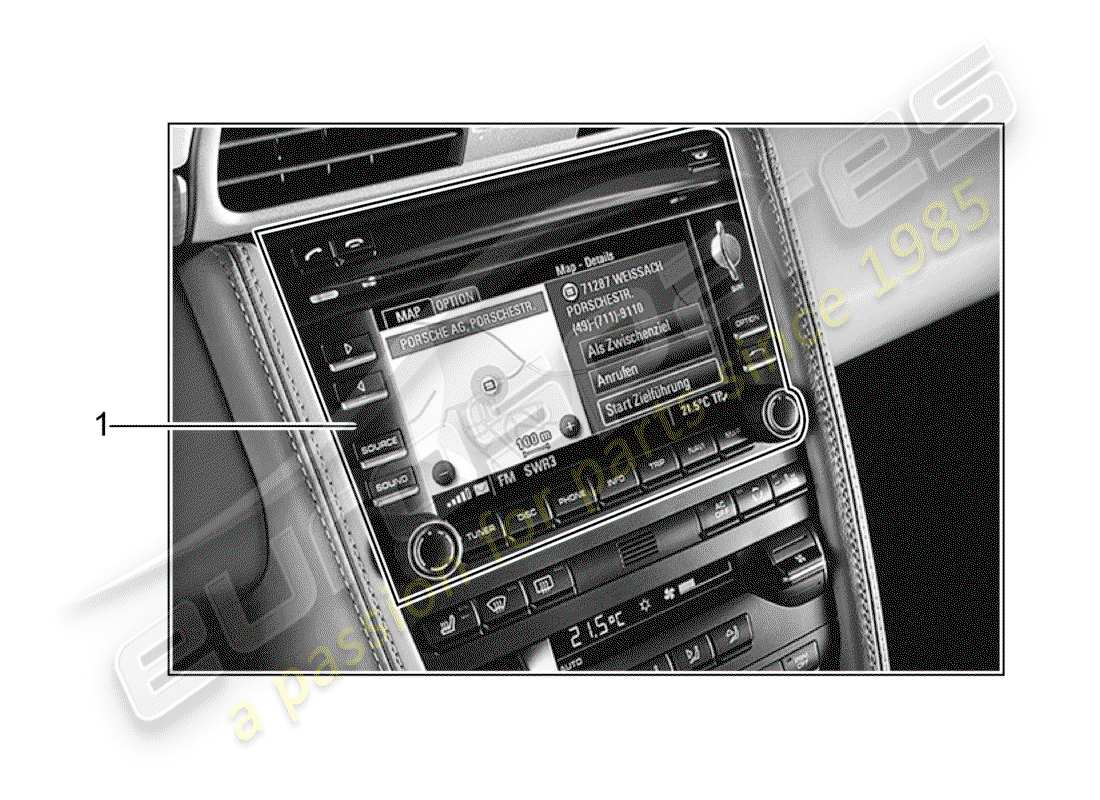 a part diagram from the porsche 1985 (tequipment) parts catalogue