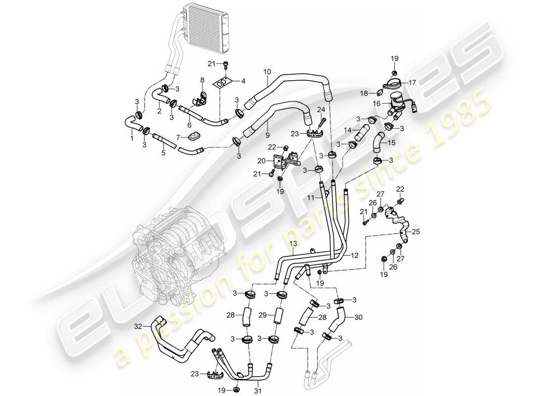 a part diagram from the porsche cayenne parts catalogue