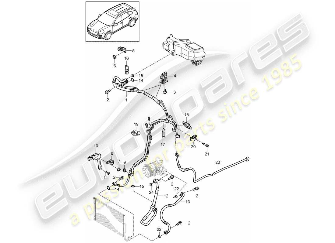 a part diagram from the porsche cayenne parts catalogue