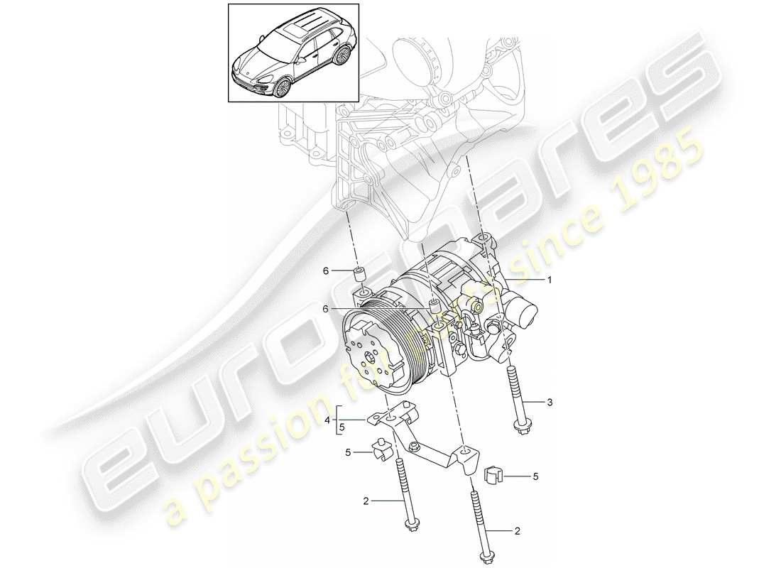 VIEW PARTS DIAGRAMS FROM THE PORSCHE CAYENNE PARTS CATALOGUE a part diagram from the porsche cayenne parts catalogue