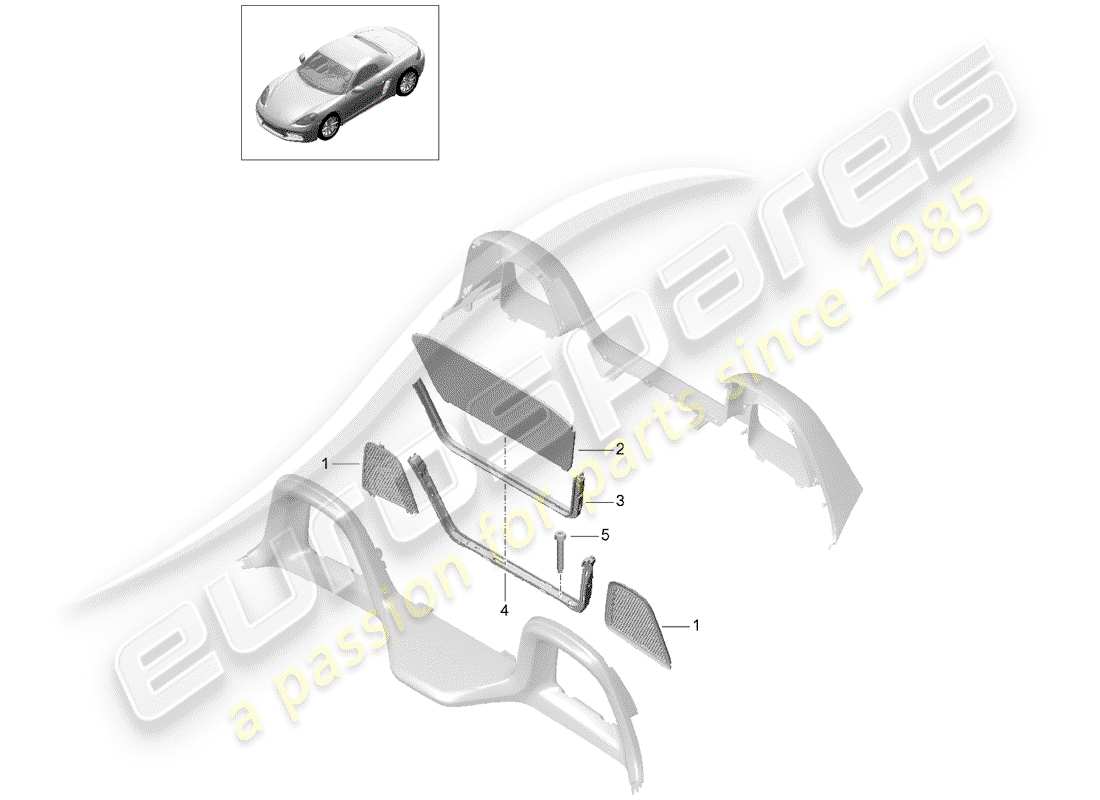a part diagram from the porsche 2020 (718 boxster) parts catalogue