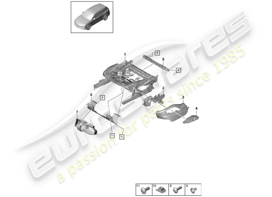 a part diagram from the porsche cayenne parts catalogue