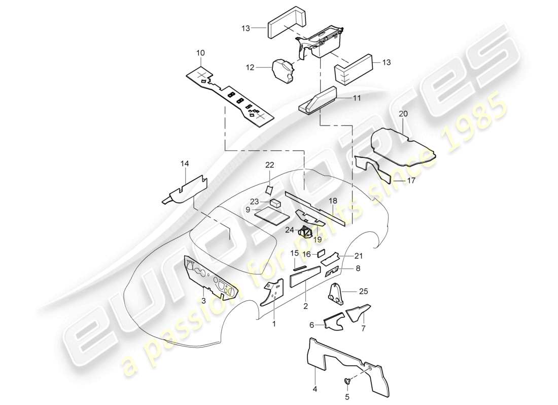 a part diagram from the porsche 2007 (987 cayman) parts catalogue