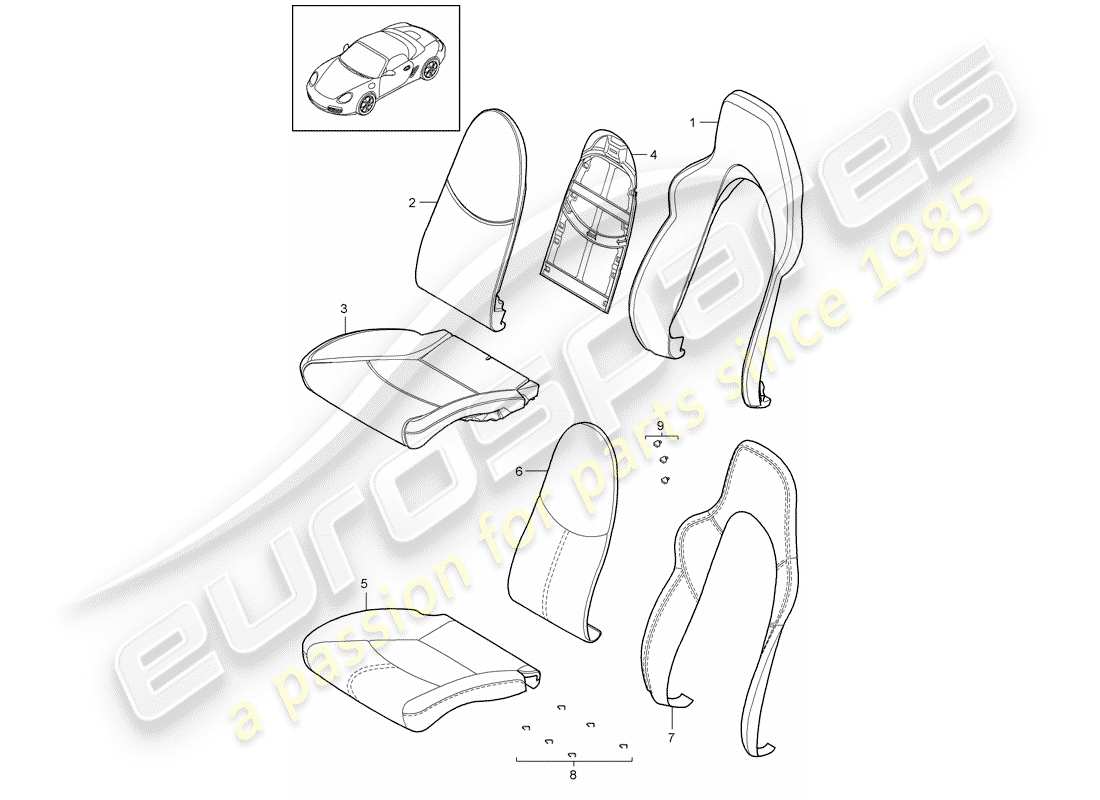 a part diagram from the porsche 2012 (987 boxster) parts catalogue