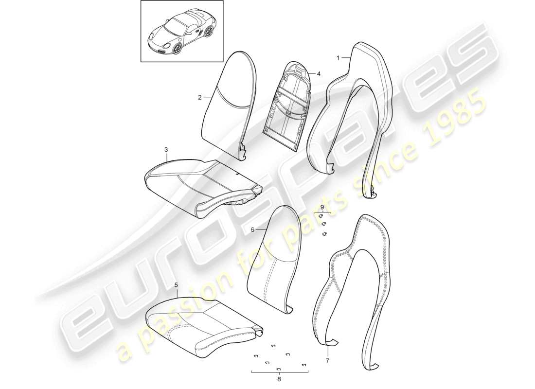 a part diagram from the porsche boxster parts catalogue