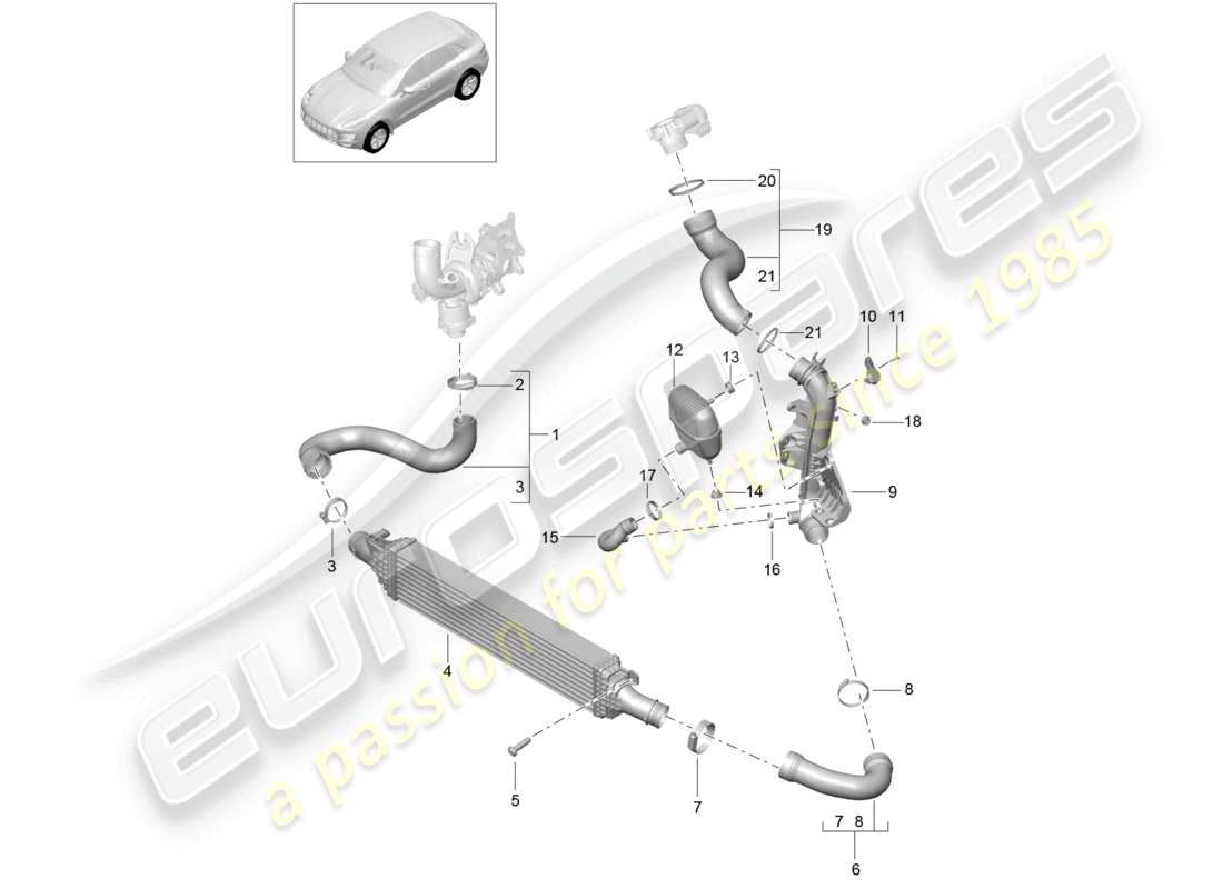 a part diagram from the porsche 2017 (macan) parts catalogue
