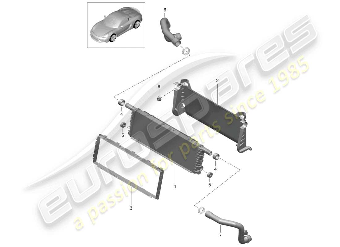 a part diagram from the porsche 2016 (981 boxster spyder) parts catalogue