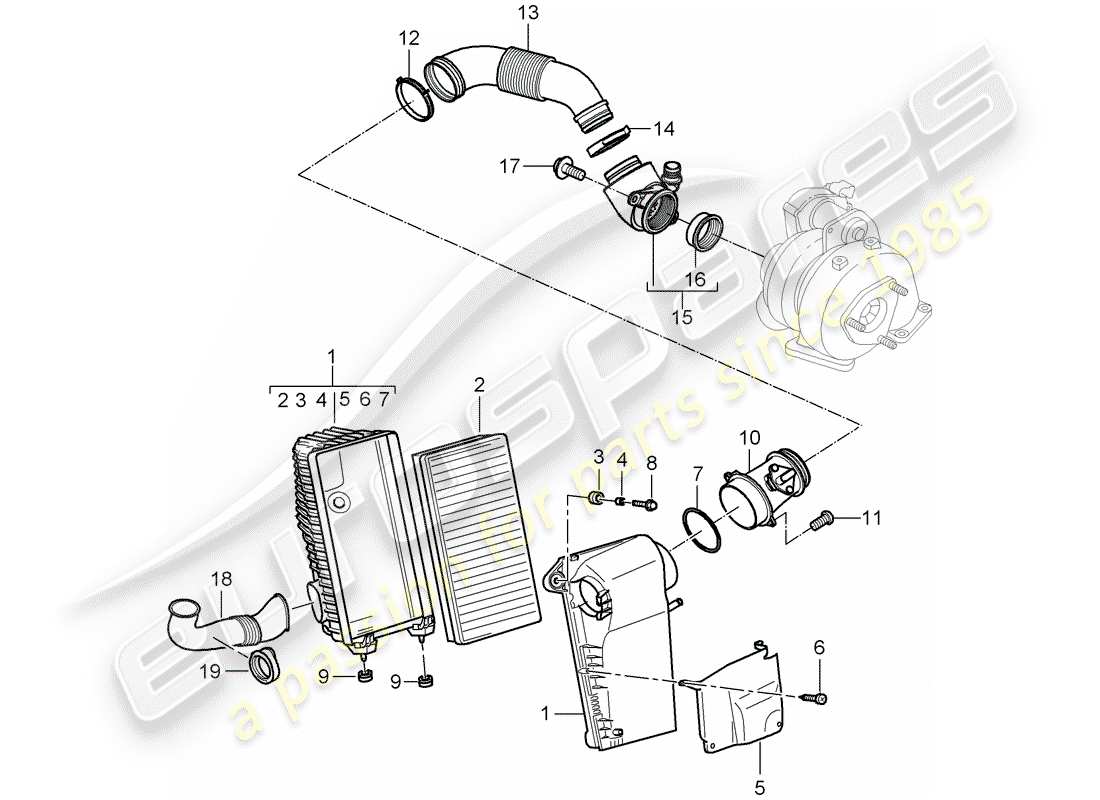a part diagram from the porsche cayenne parts catalogue