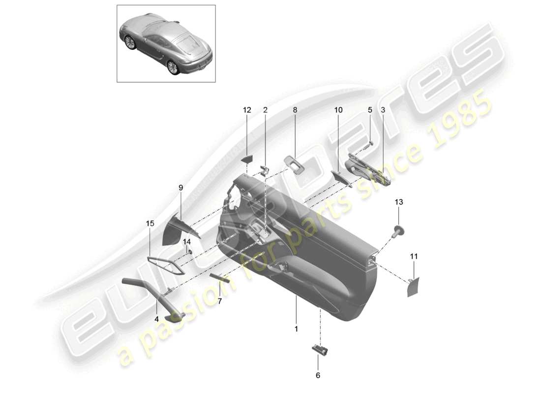a part diagram from the porsche cayman parts catalogue