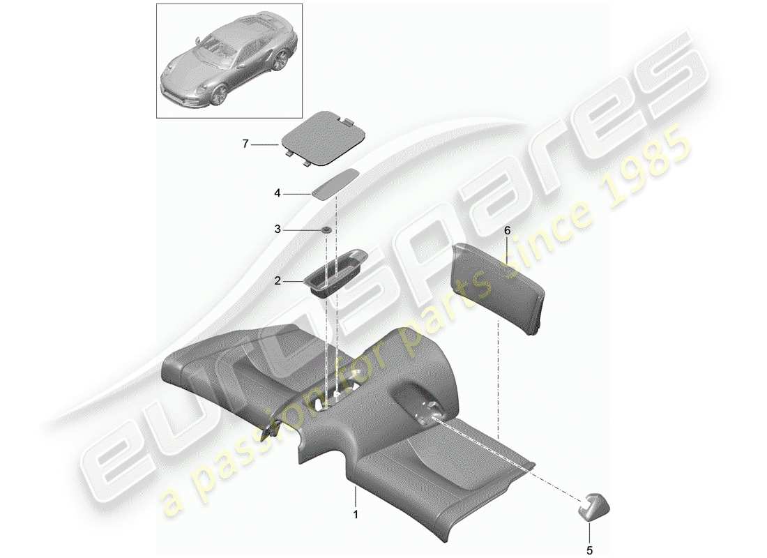 VIEW PARTS DIAGRAMS FROM THE PORSCHE 991 PARTS CATALOGUE a part diagram from the porsche 991 parts catalogue