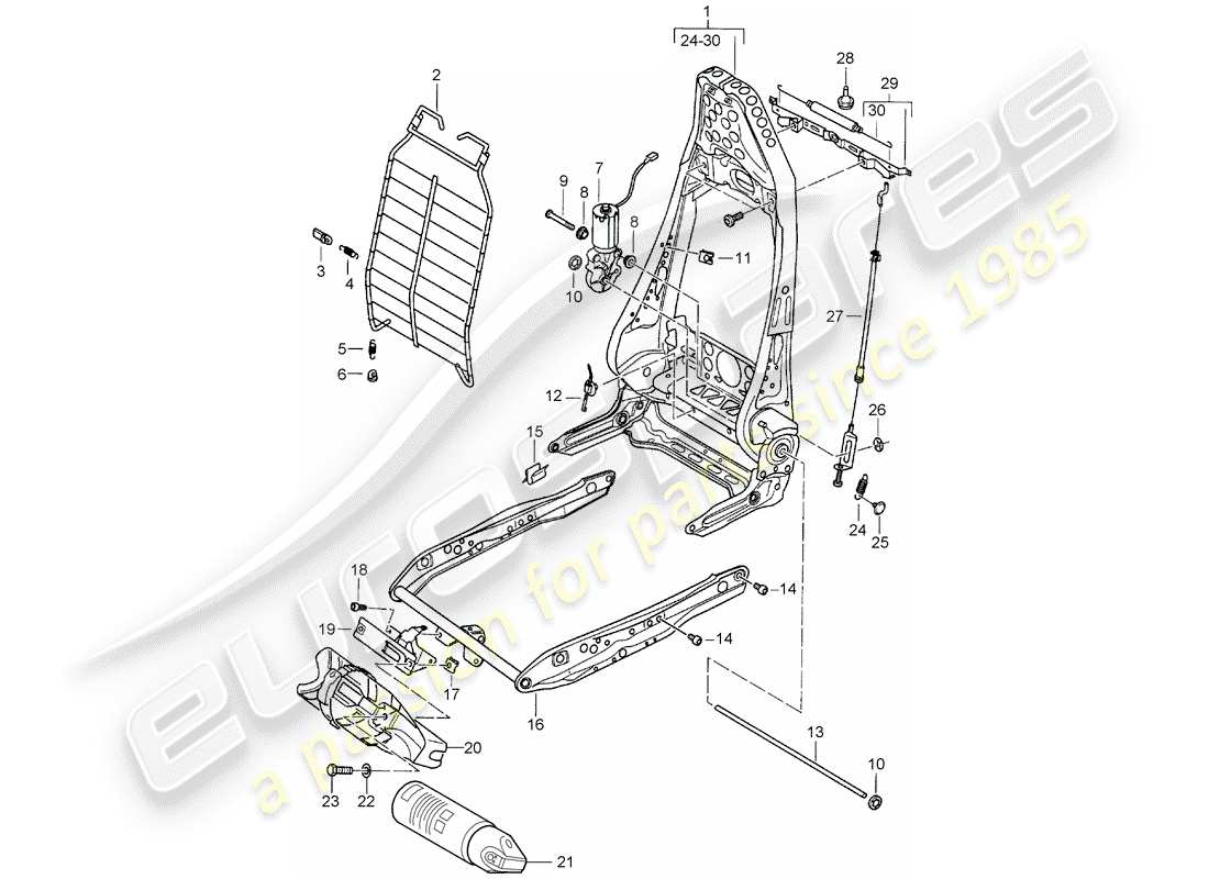 a part diagram from the porsche boxster parts catalogue