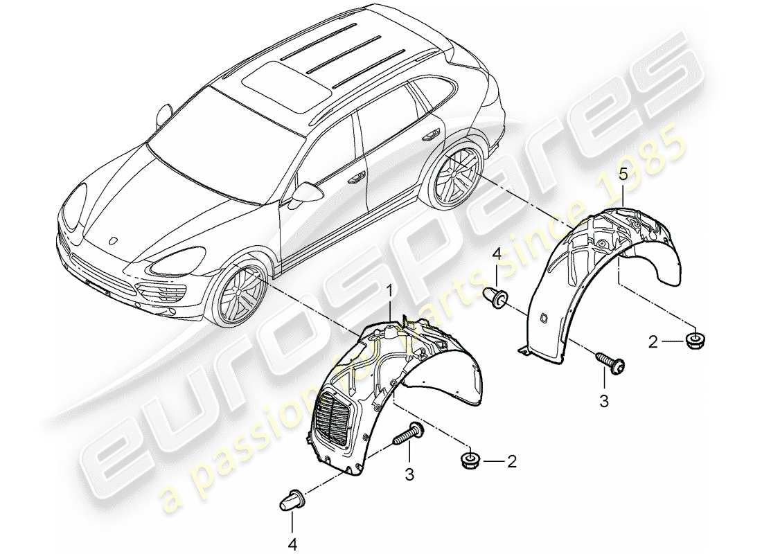 VIEW PARTS DIAGRAMS FROM THE PORSCHE CAYENNE PARTS CATALOGUE a part diagram from the porsche cayenne parts catalogue