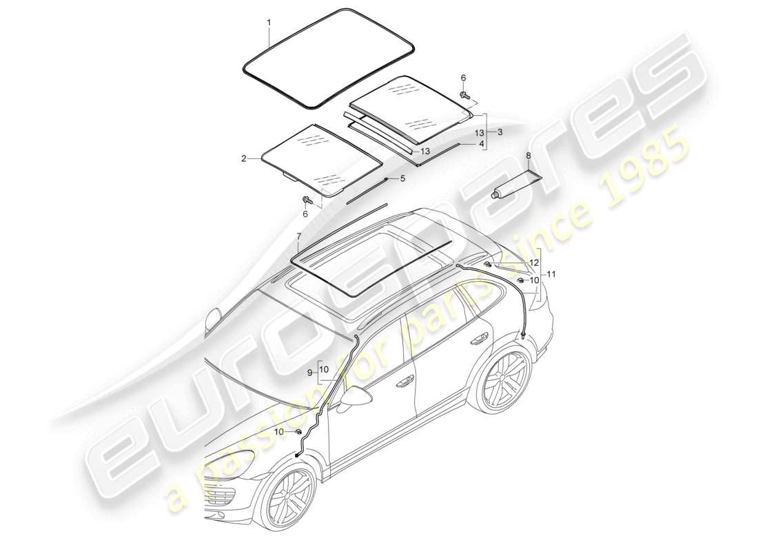 a part diagram from the porsche 2017 (cayenne e2 92a) parts catalogue