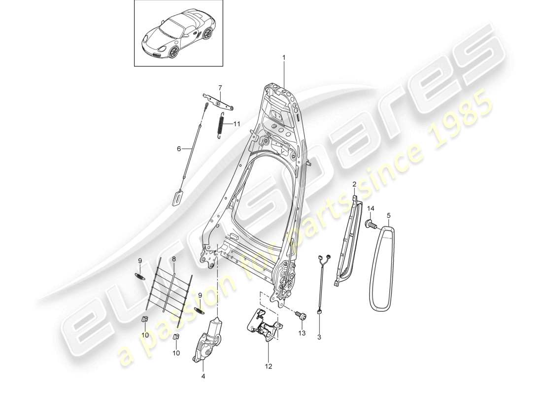 VIEW PARTS DIAGRAMS FROM THE PORSCHE BOXSTER PARTS CATALOGUE a part diagram from the porsche boxster parts catalogue