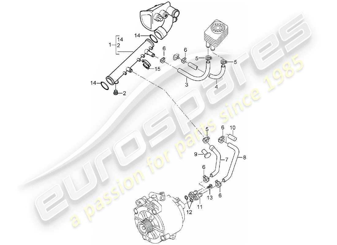 a part diagram from the porsche 2006 (cayenne e1 9pa) parts catalogue