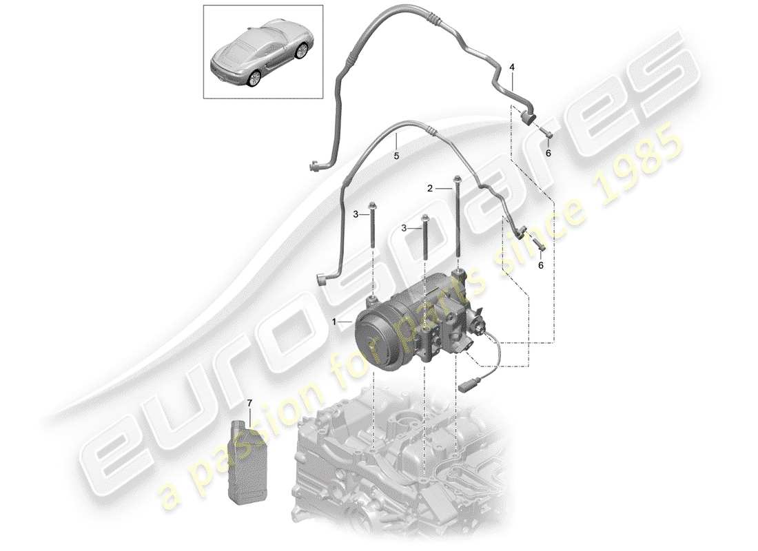 a part diagram from the porsche 2016 (981 cayman) parts catalogue