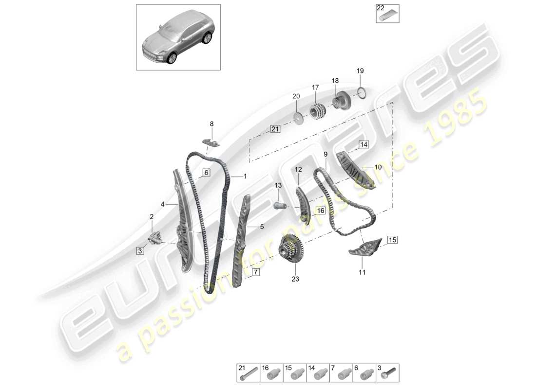 VIEW PARTS DIAGRAMS FROM THE PORSCHE MACAN PARTS CATALOGUE a part diagram from the porsche macan parts catalogue