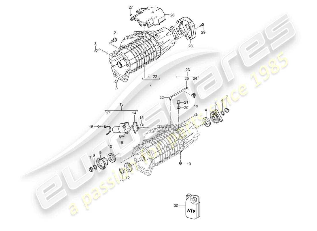 a part diagram from the porsche 2010 (cayenne e1 9pa) parts catalogue