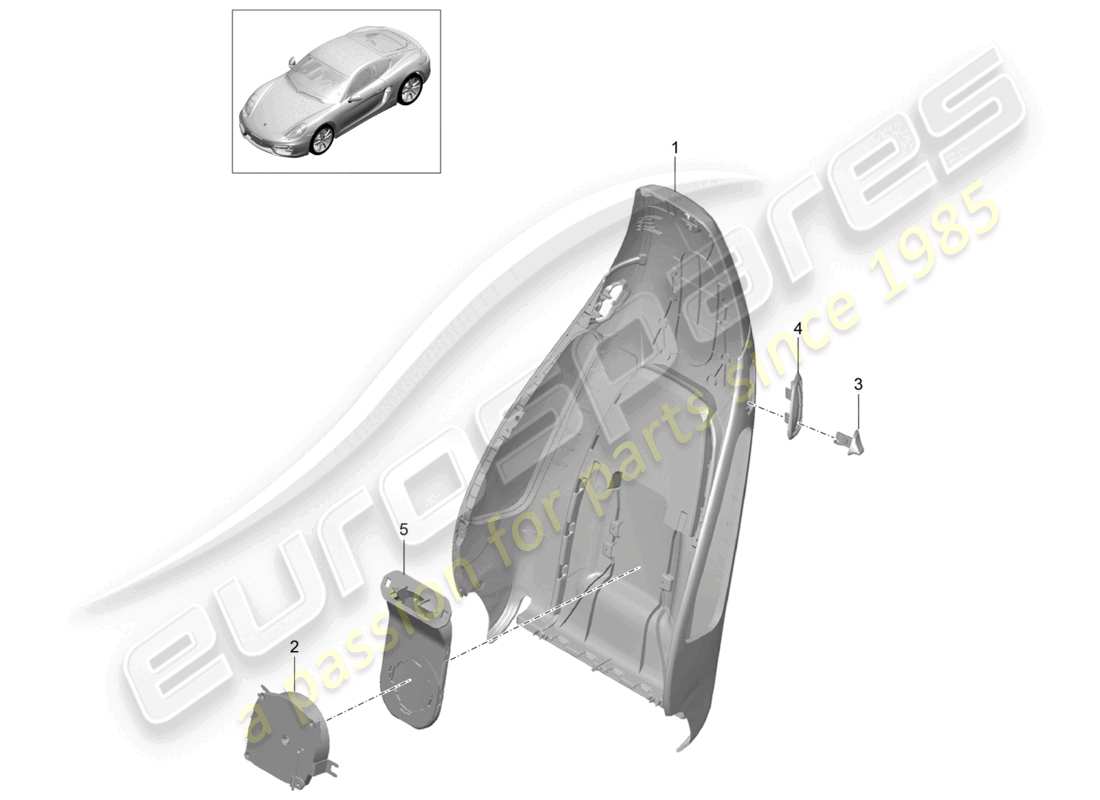 a part diagram from the porsche 2016 (981 cayman) parts catalogue
