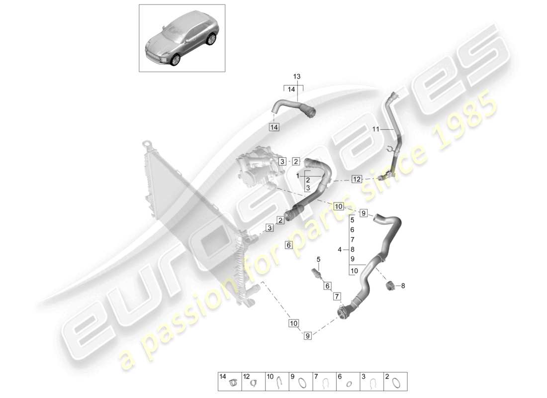VIEW PARTS DIAGRAMS FROM THE PORSCHE MACAN PARTS CATALOGUE a part diagram from the porsche macan parts catalogue