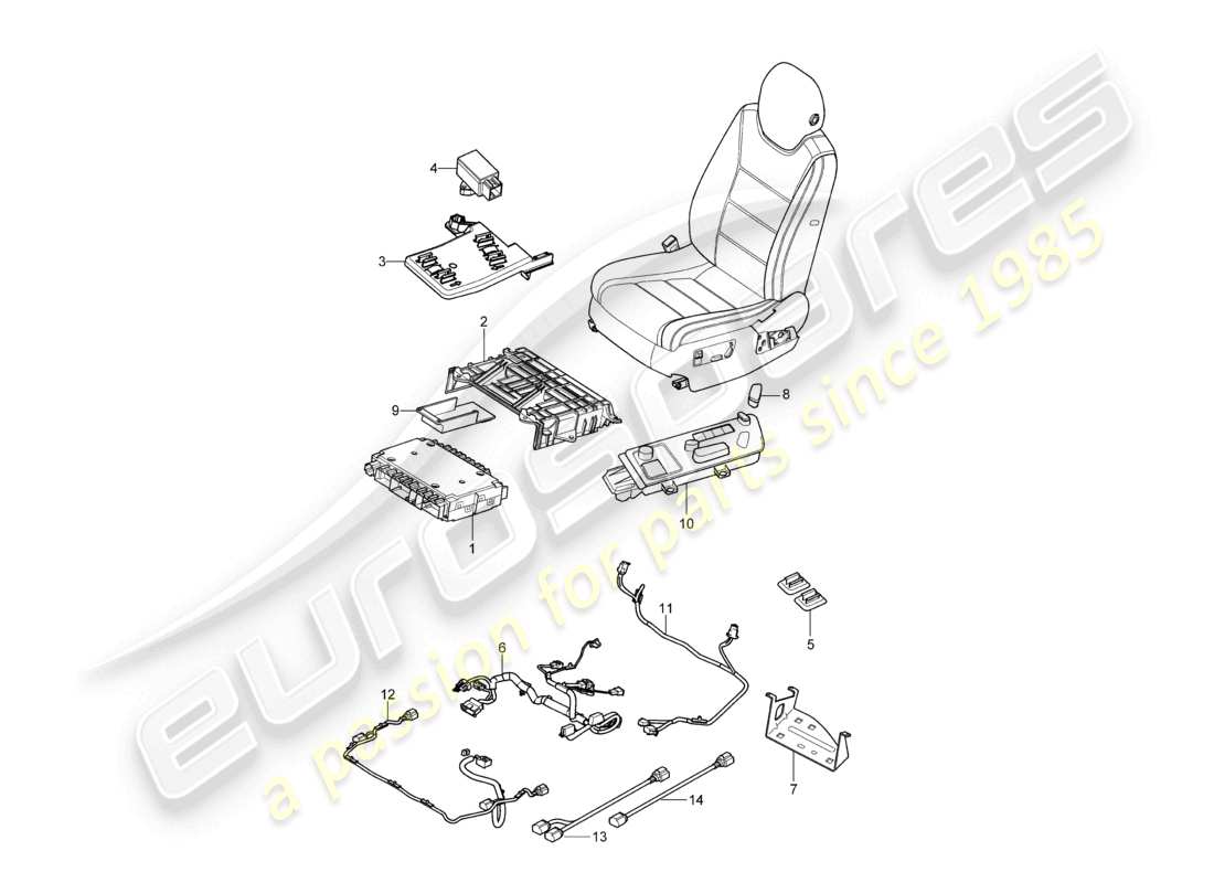 a part diagram from the porsche 2009 (cayenne e1 9pa) parts catalogue