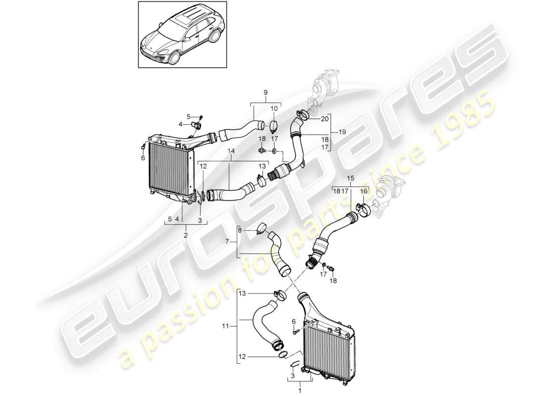 a part diagram from the porsche cayenne parts catalogue