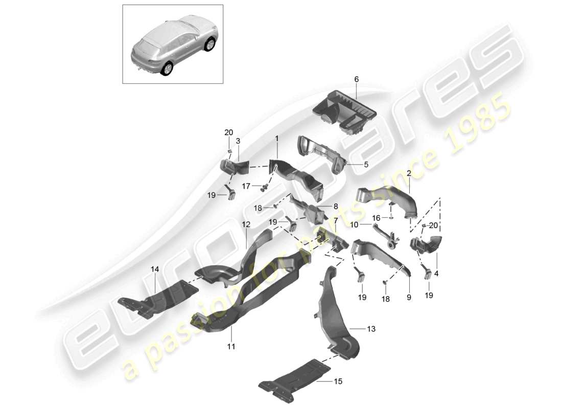 a part diagram from the porsche 2015 (macan) parts catalogue