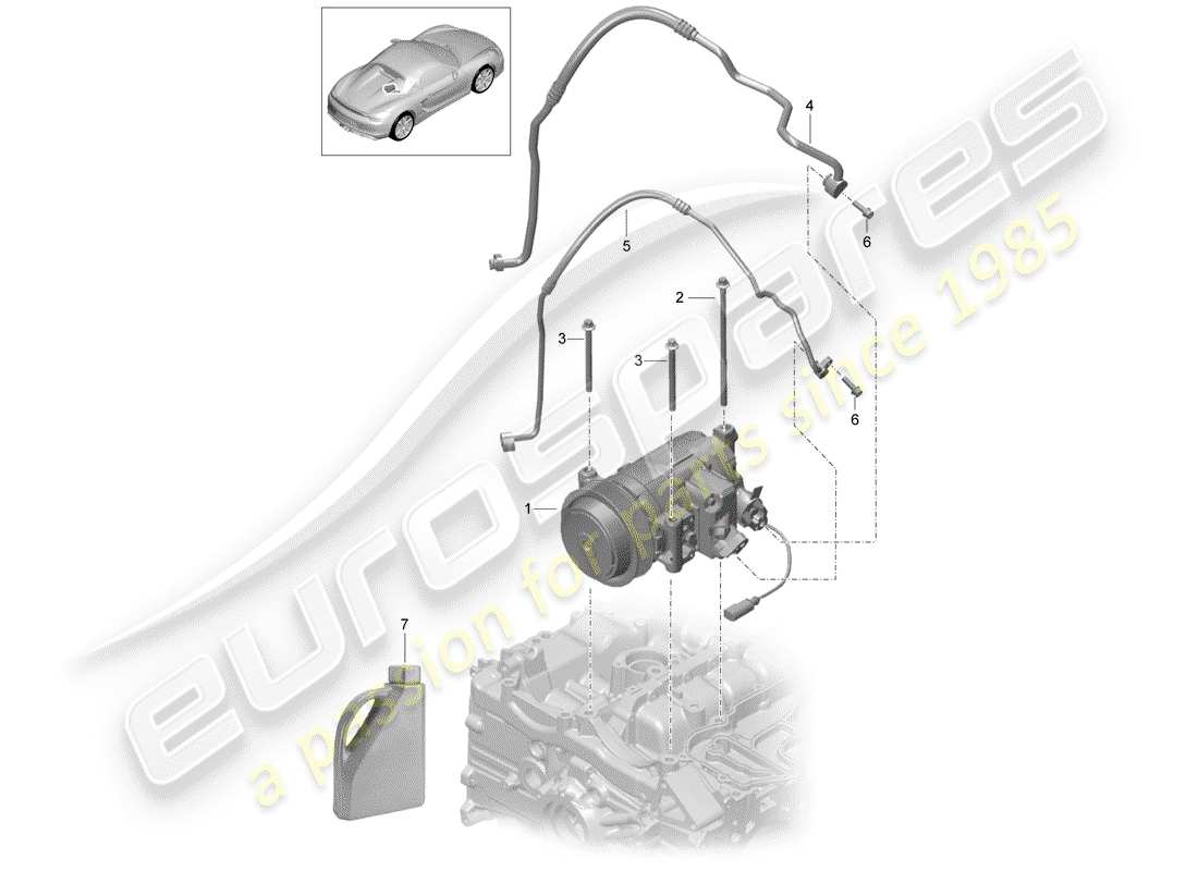 a part diagram from the porsche 2016 (981 boxster spyder) parts catalogue