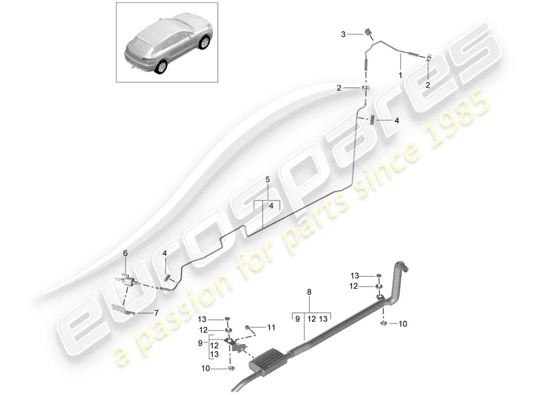 VIEW PARTS DIAGRAMS FROM THE PORSCHE MACAN PARTS CATALOGUE a part diagram from the porsche macan parts catalogue