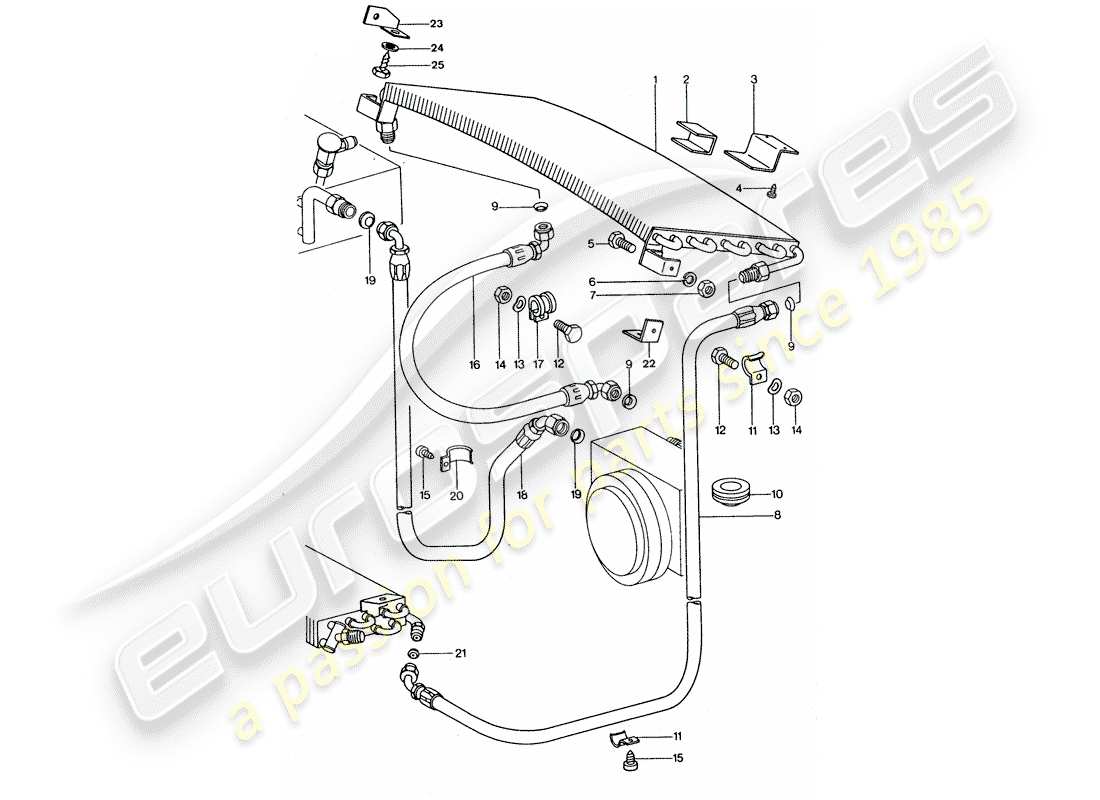 a part diagram from the porsche 911 parts catalogue