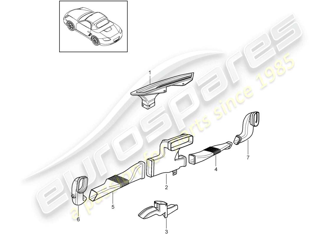 VIEW PARTS DIAGRAMS FROM THE PORSCHE BOXSTER PARTS CATALOGUE a part diagram from the porsche boxster parts catalogue