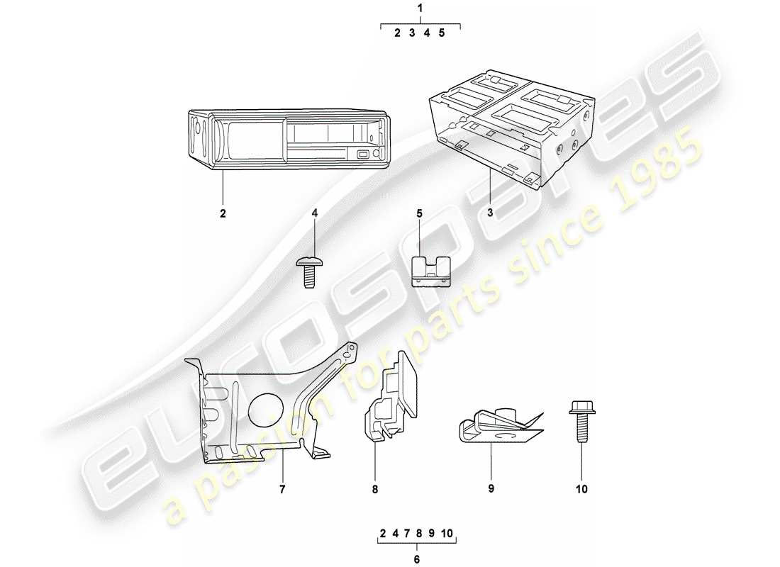 a part diagram from the porsche 1999 (tequipment) parts catalogue