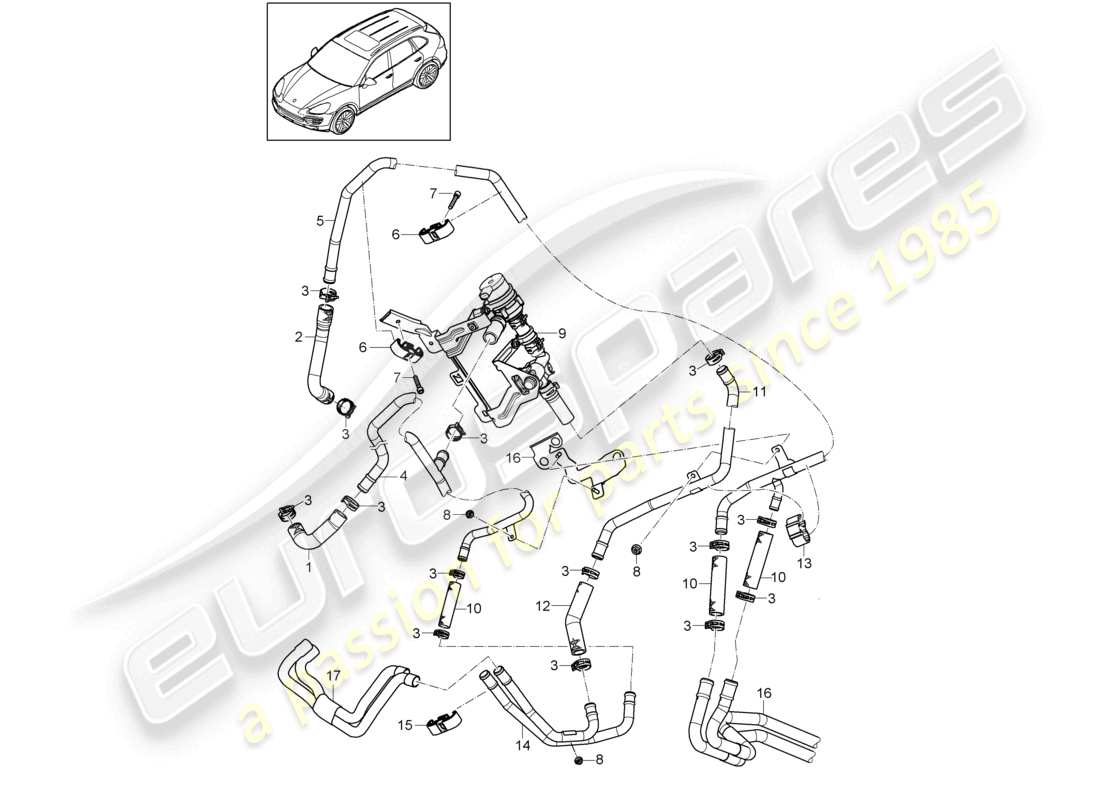 a part diagram from the porsche cayenne parts catalogue
