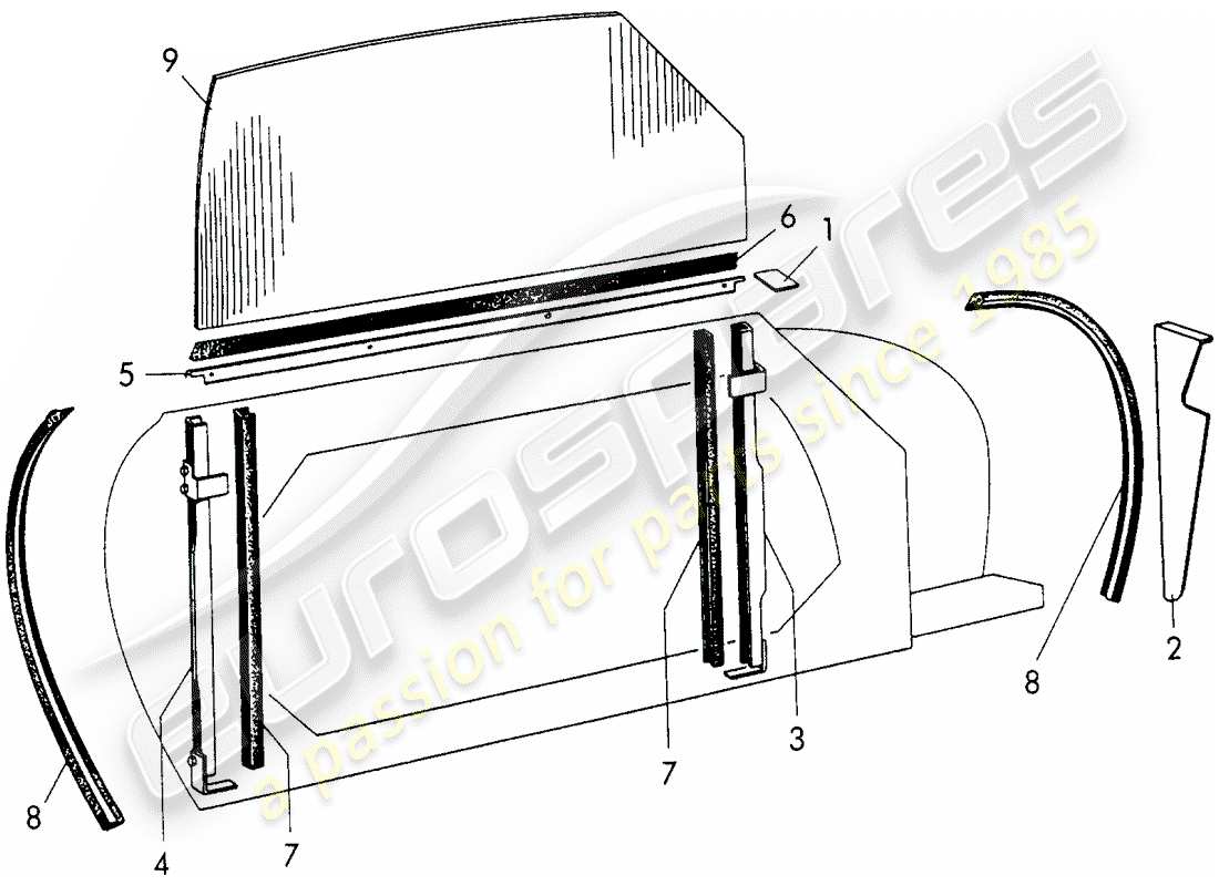 a part diagram from the porsche 1950 (356/356a) parts catalogue