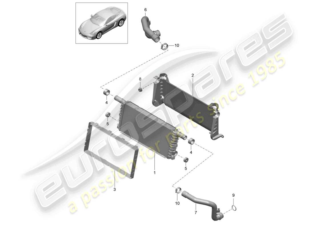 a part diagram from the porsche 2016 (981 cayman) parts catalogue