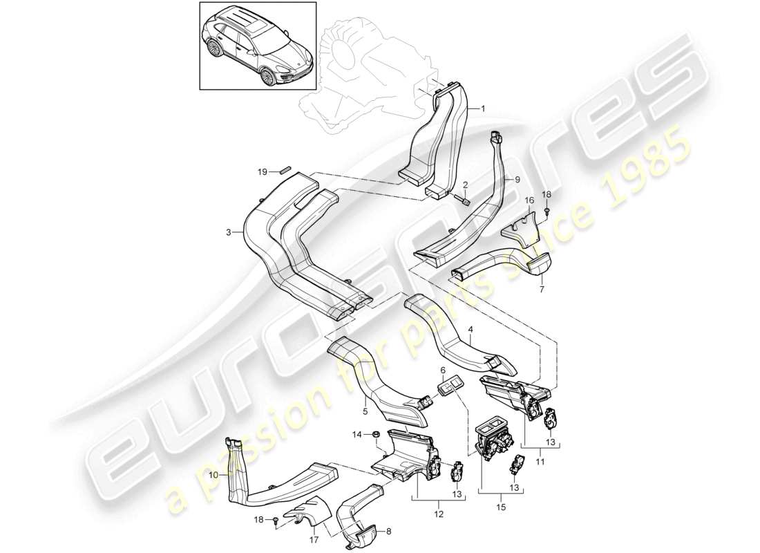 VIEW PARTS DIAGRAMS FROM THE PORSCHE CAYENNE PARTS CATALOGUE a part diagram from the porsche cayenne parts catalogue