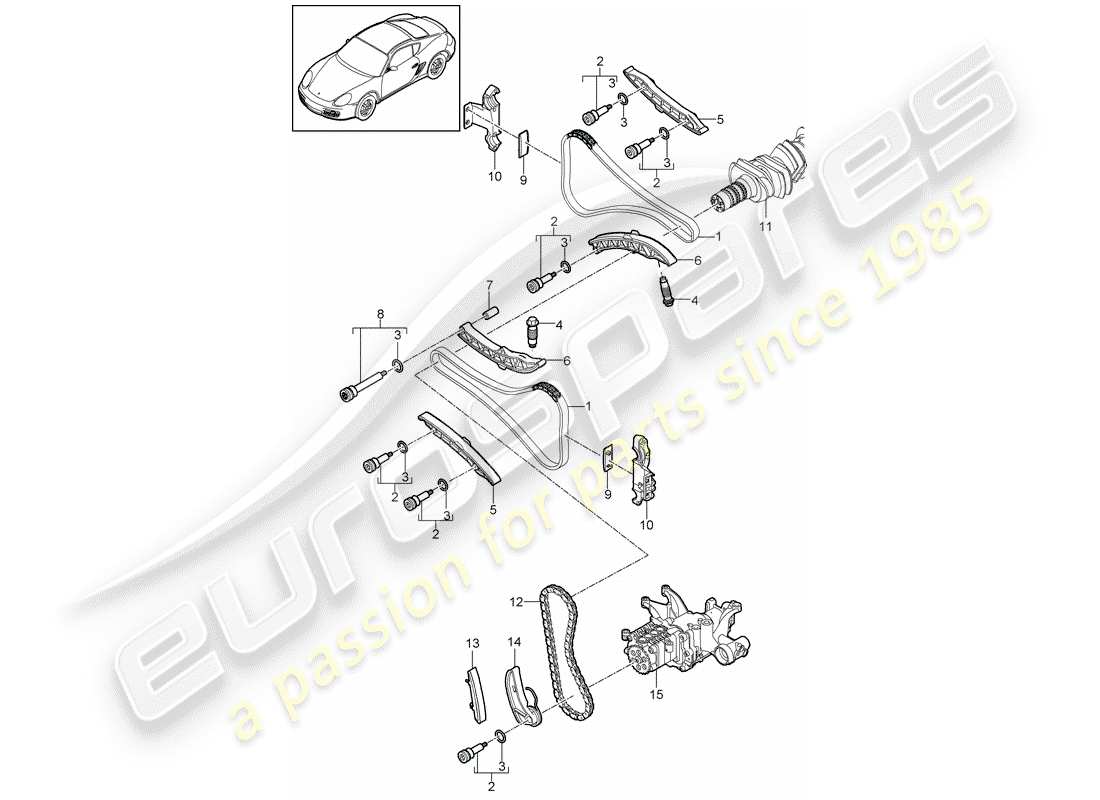 a part diagram from the porsche cayman parts catalogue