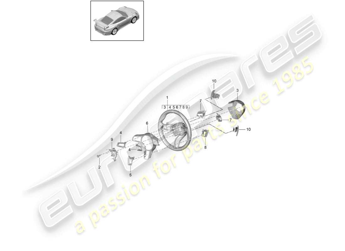 VIEW PARTS DIAGRAMS FROM THE PORSCHE 991 PARTS CATALOGUE a part diagram from the porsche 991 parts catalogue