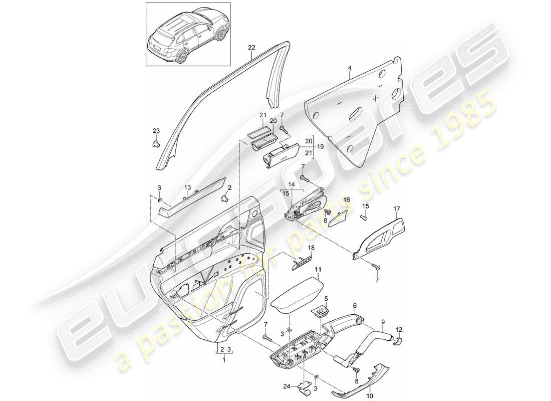 a part diagram from the porsche 2014 (cayenne e2 92a) parts catalogue