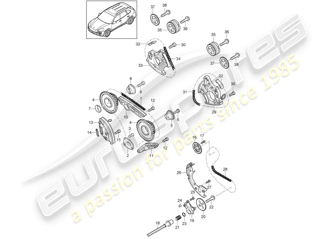 a part diagram from the porsche cayenne parts catalogue